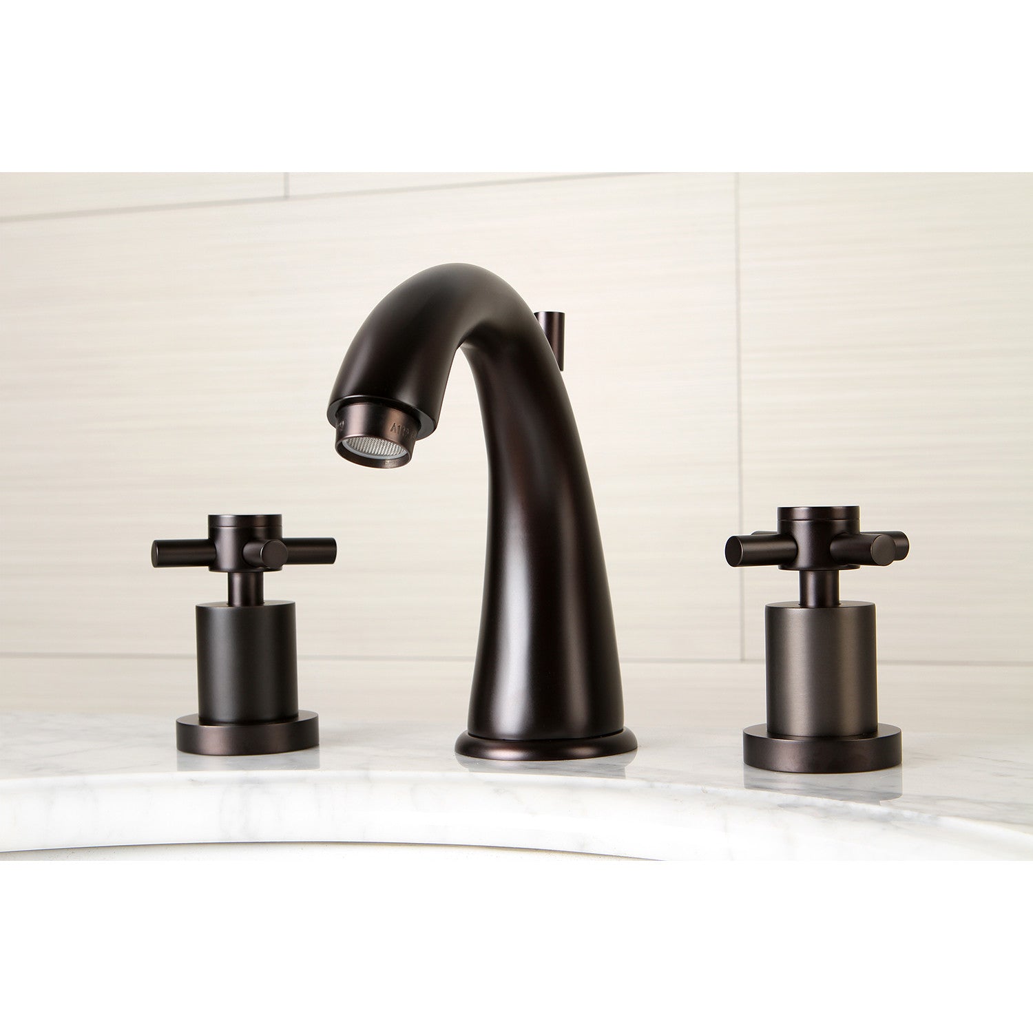 Kingston Tulare KS2965DX - Concord Two-Handle 3-Hole Deck Mount Widespread Bathroom Faucet with Brass Pop-Up, Oil Rubbed Bronze — thumbnail 2